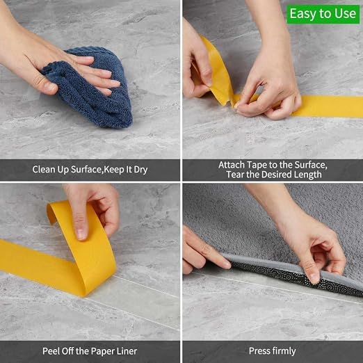 How to apply carpet tape: clean, attach, peel and press