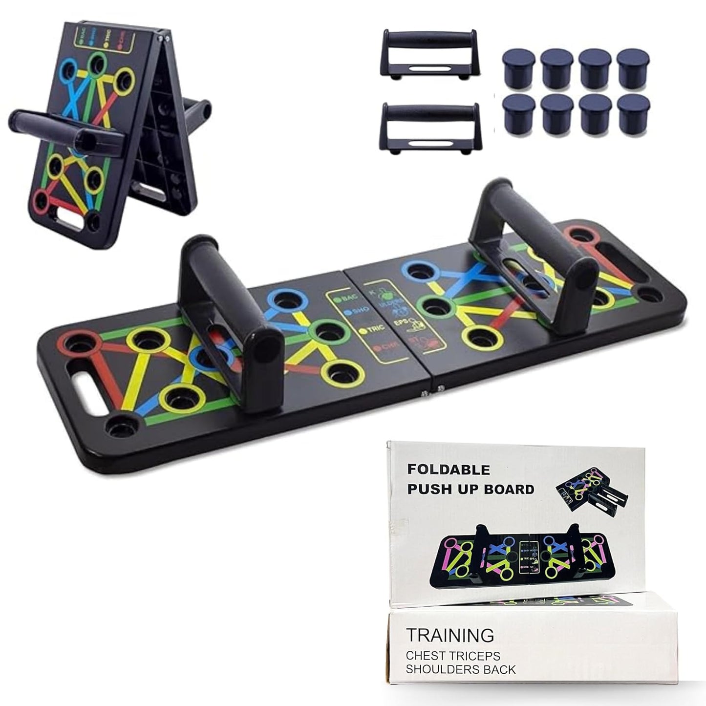 15-in-1 Pushup Board Home Gym Strength Training Stand (Black)