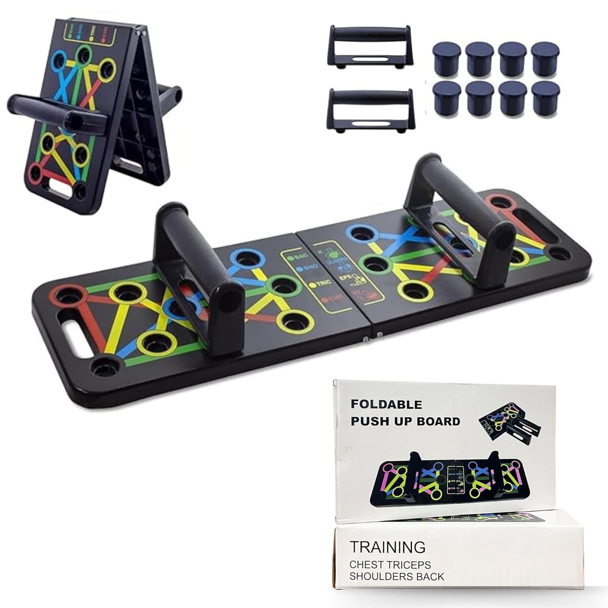 15-in-1 Pushup Board Home Gym Strength Training Stand (Black)