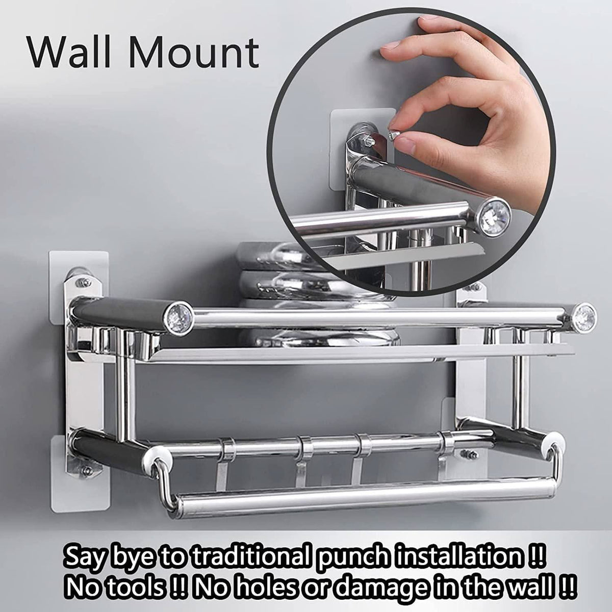 Heavy duty self-adhesive hooks for secure and durable hanging solutions in home and office settings.