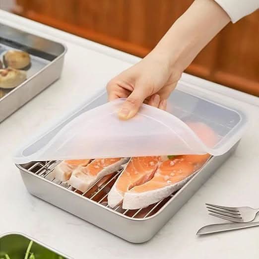 Stainless steel airtight food storage container with lid