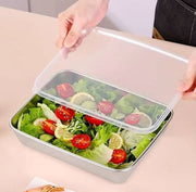 Stainless steel airtight food storage container with lid