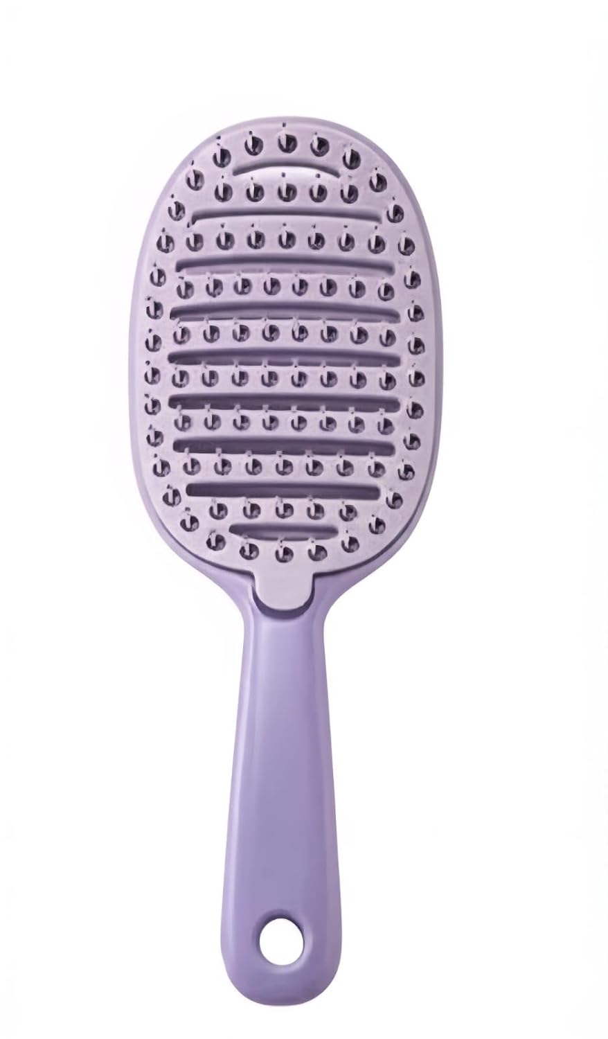 Purple colour reference of the vented hair brush with rounded tips and hanging hole