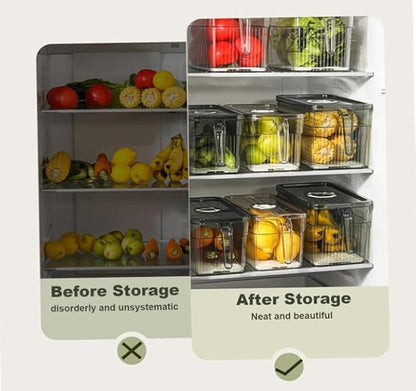 Clear Kitchen Storage Baskets with Lid, Pack of 6