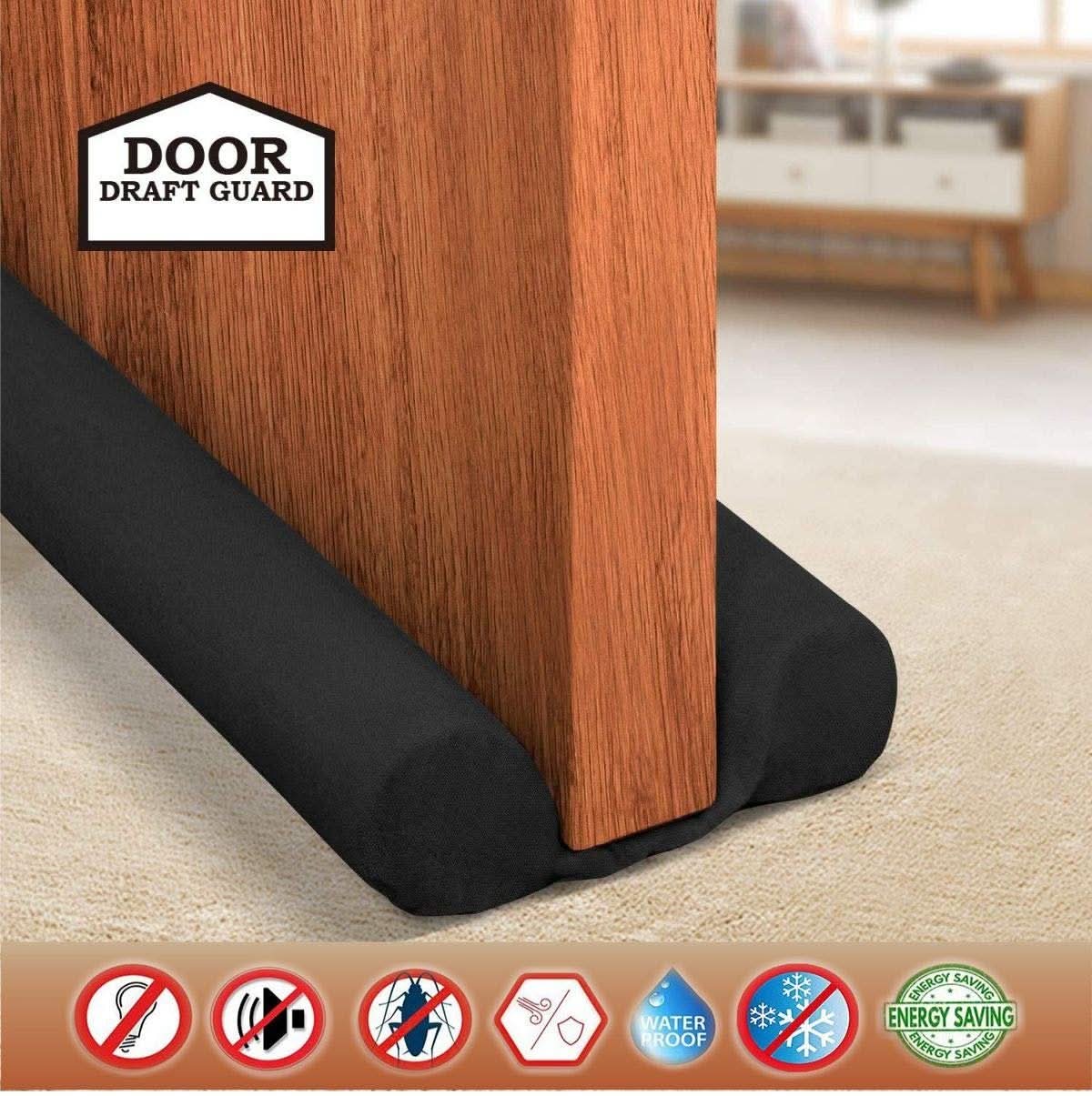 Twin draft guard door seal, under-door gap blocker
