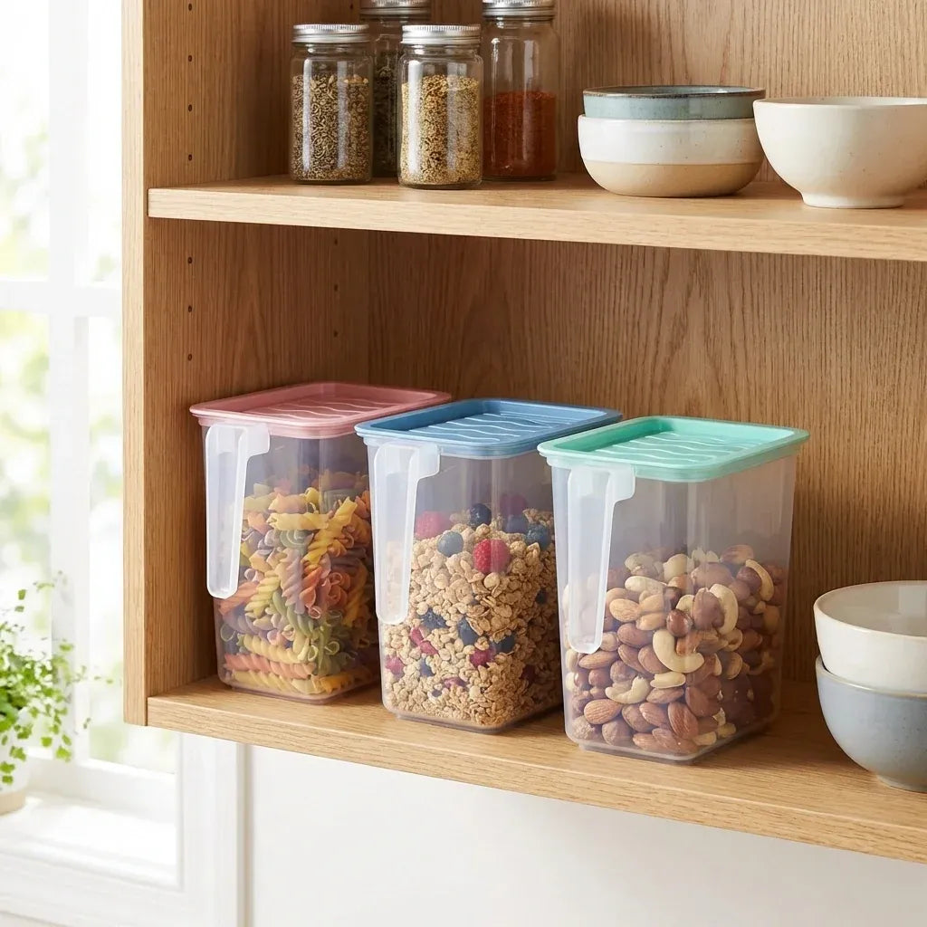 Clear kitchen storage baskets with lid – product image 6