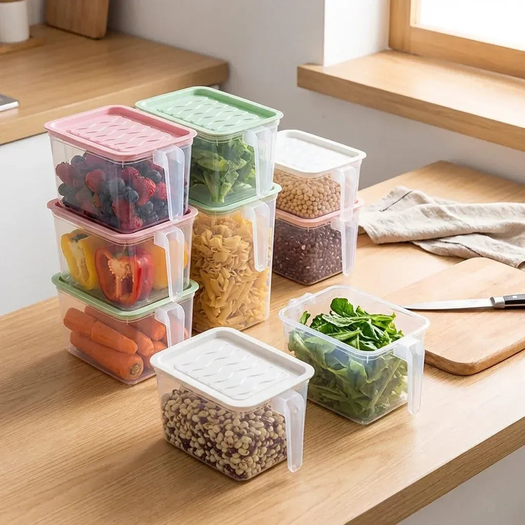 Clear kitchen storage baskets with lid – product image 7