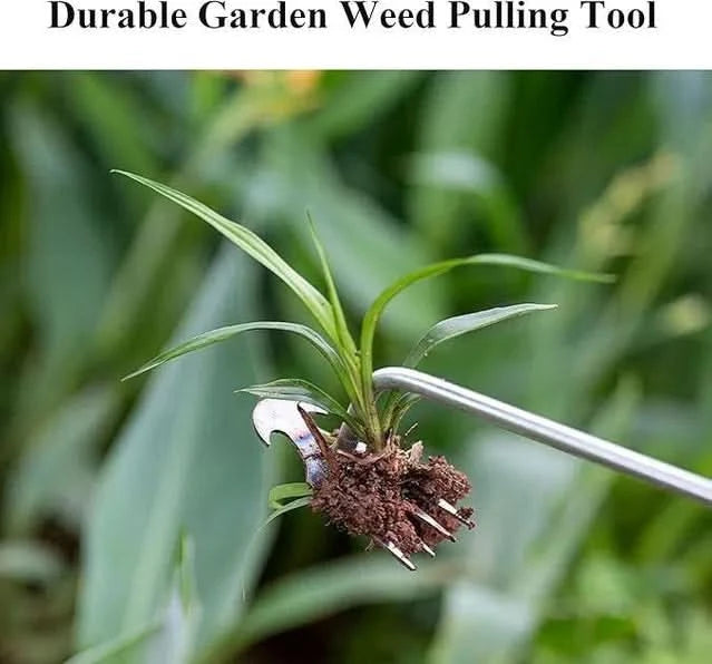 Manual garden weeding tool with ergonomic grip handle