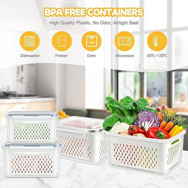 Fridge storage containers Pack of 2 – product image 2