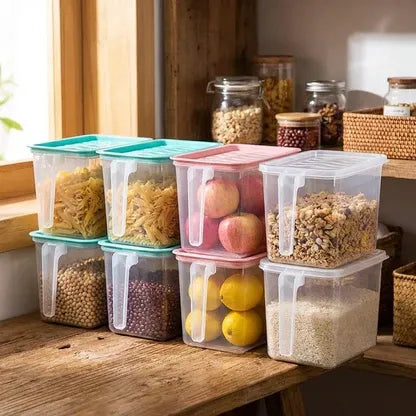 Clear Kitchen Storage Baskets with Lid, Pack of 6