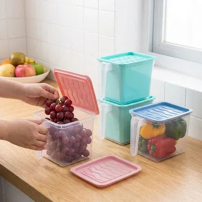 Clear Kitchen Storage Baskets with Lid, Pack of 6