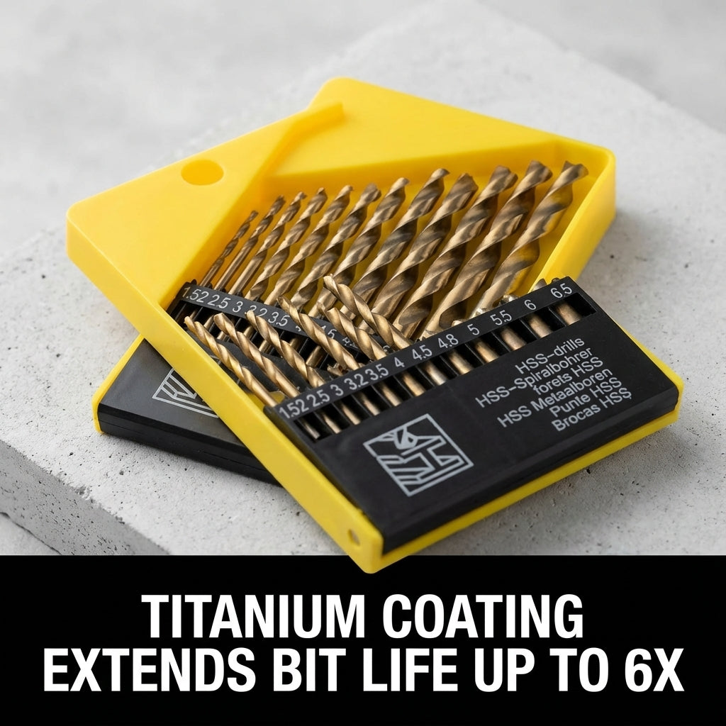 HSS drill bit set for wood, metal and wall drilling