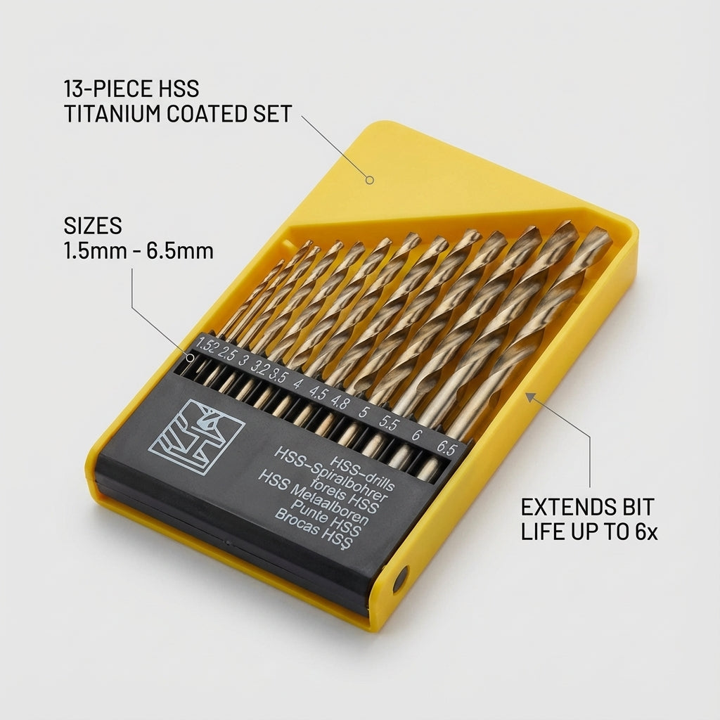 HSS drill bits arranged in a set