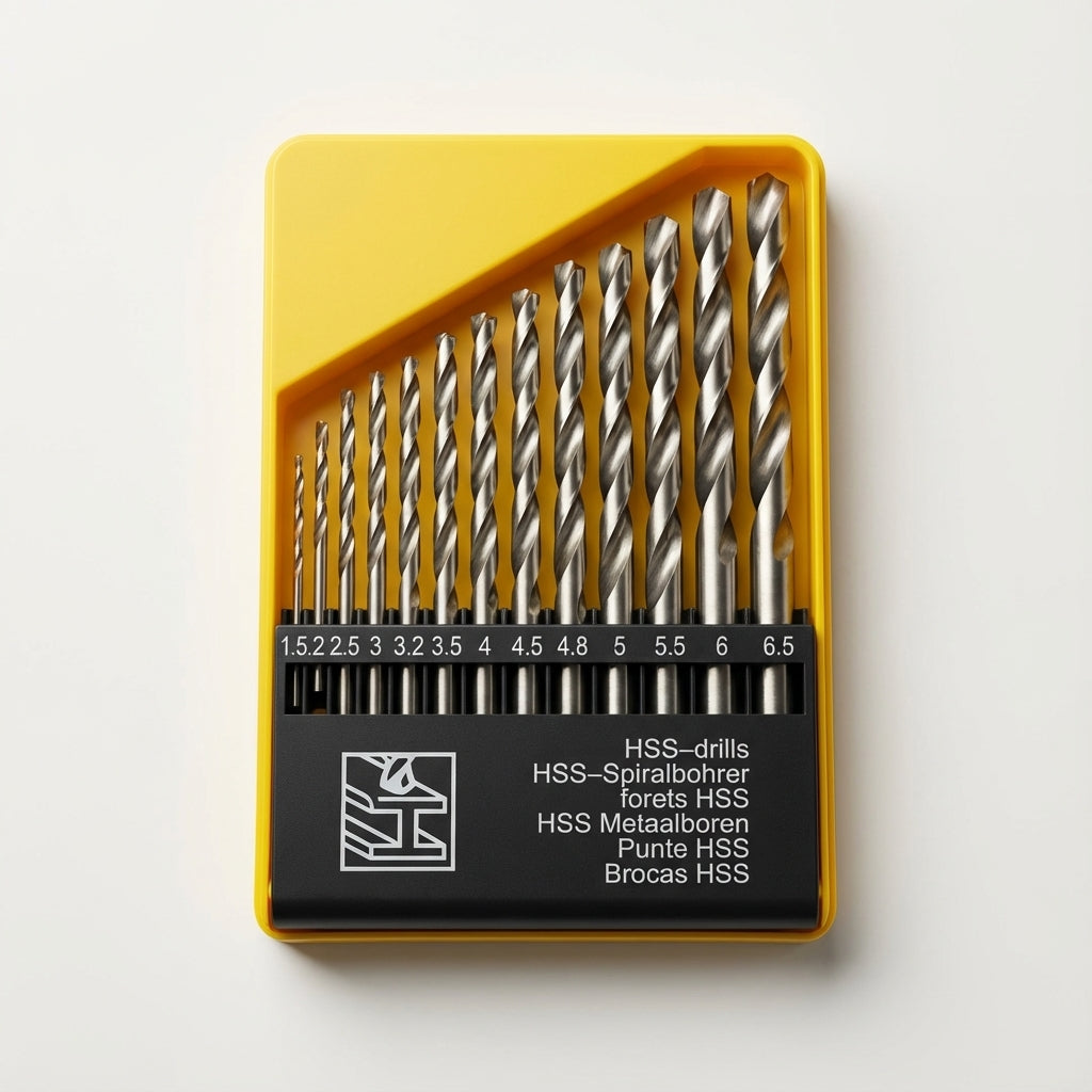 13-piece HSS drill bit set for wood, metal and wall