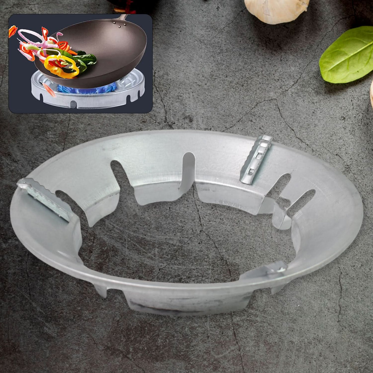 Aluminum gas stove burner stand with wind shield