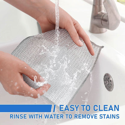 Steel scrubber ideal for efficient kitchen cleaning, ensuring durable and hygienic maintenance of cooking surfaces.