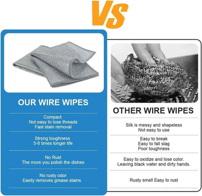 Steel wire scrubber cloth for kitchen cleaning