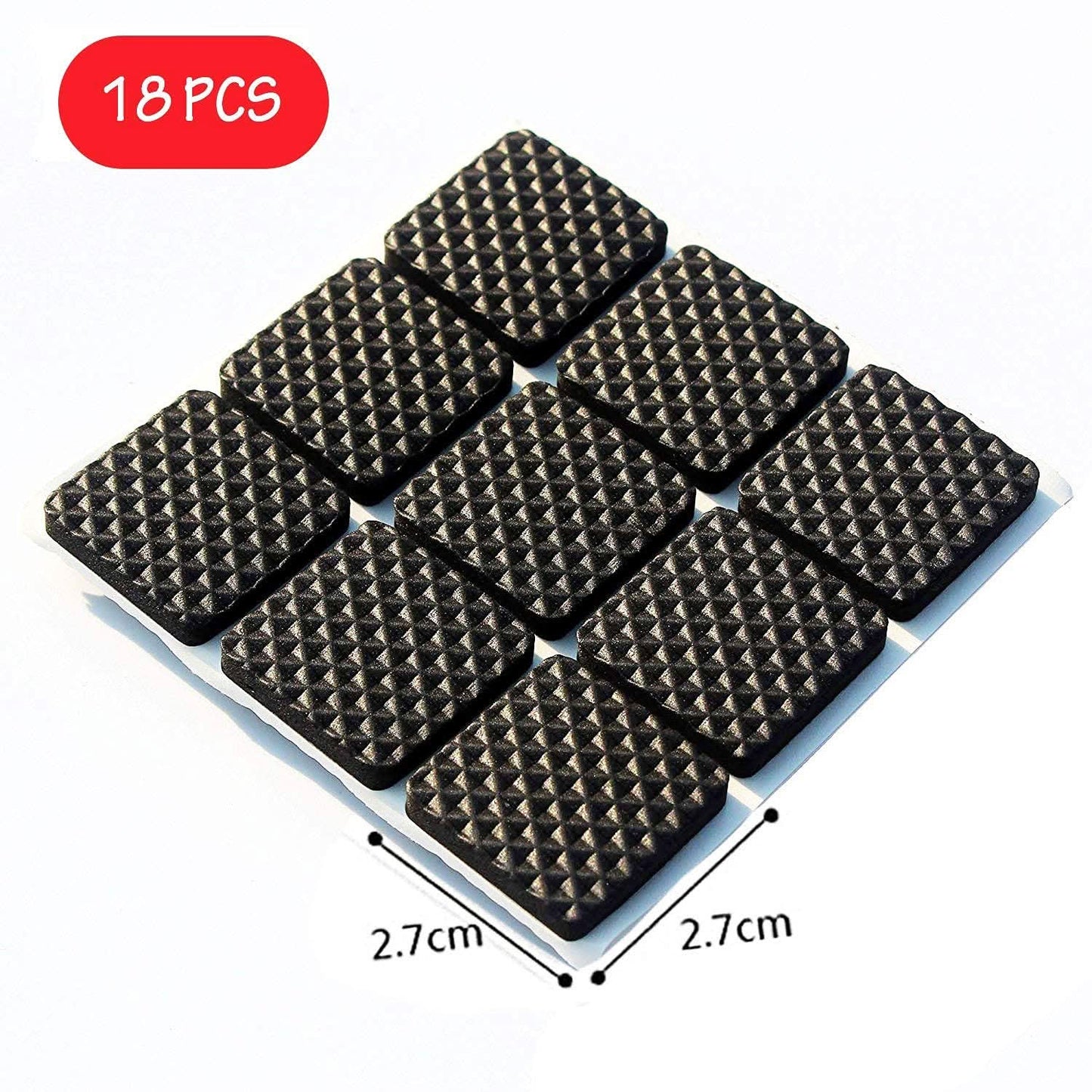 Wukusy FloorShield™ – Square Self-Adhesive Furniture Pads (18 Pcs Set) | Non-Skid Felt Floor Protectors for Hardwood, Tile, and Laminate.
