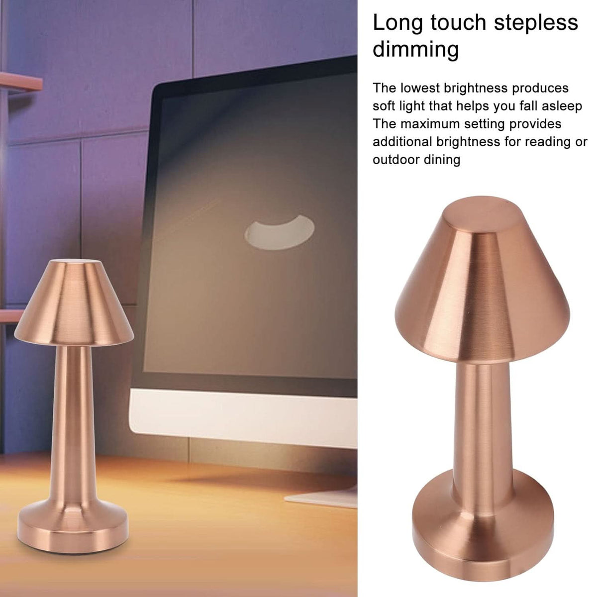 LED desk lamp lit on a study table